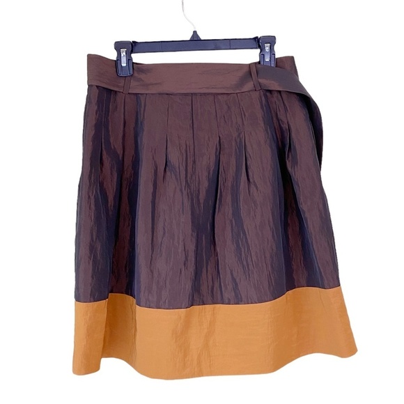Nine West Color-block Skirt Copper Brown and Dark Gold - Picture 3 of 5